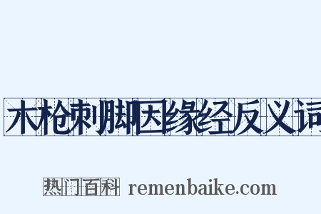 木枪刺脚因缘经反义词是什么意思的图片